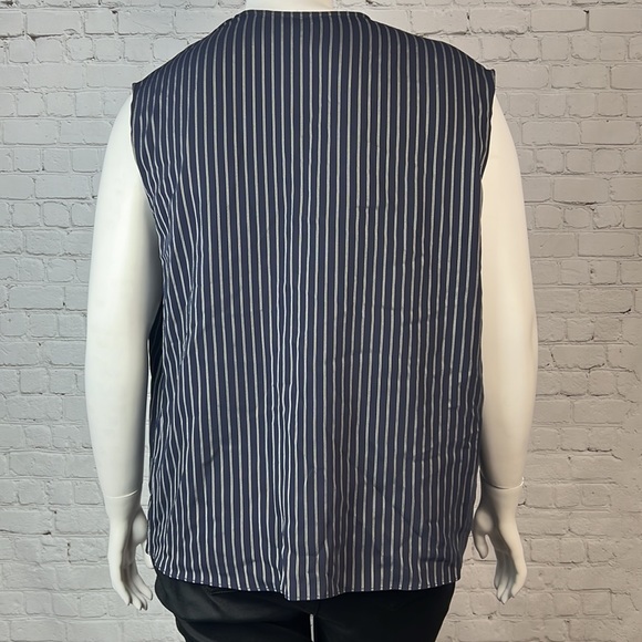 Rachel Roy Navy & White Stripe Surplice Tank Top Plus Size 1X - Picture 2 of 5